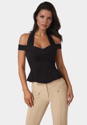 Off Shoulder Halter Top