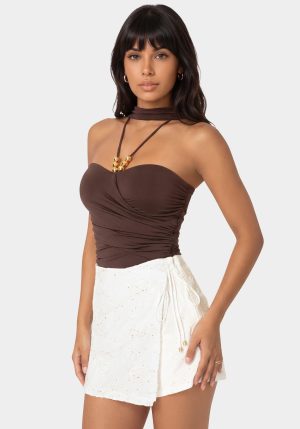 Neck Scarf Illusion Knit Top