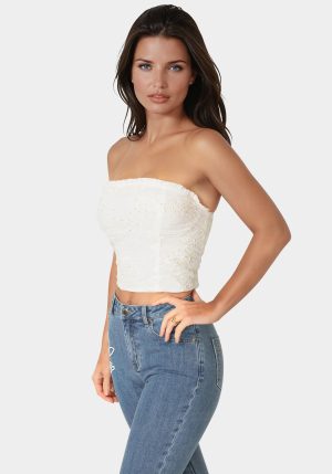Strapless Embroidery Corset Top